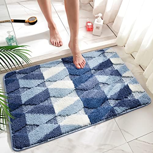 כחול אמבטיה שטיח 20 * 32 אינץ גדול החלקה אמבטיה שטיח לאמבטיה שאגי סופג רצפת מחצלת מהיר יבש שפשפת מכונת רחיץ עבור כניסה