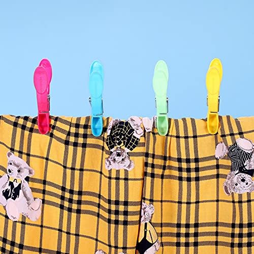 בגדי פלסטיק Vinsani סל סל 36 חלקים צבעוניים - אחיזה חזקה ויתדות כביסה אטומות לרוח איכותיות איכות סיכות בגדים לבית וגינה