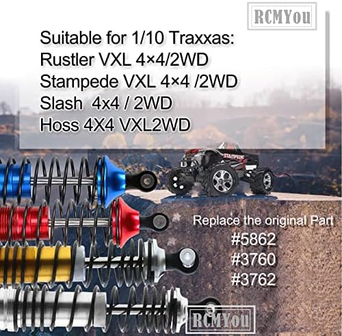 RCMYOU 4 יחידות אלומיניום קדמי RC קדמי שדרוגי שדרוגי חלק עבור 1/10 סלאש 2WD 4x4 Rustler 2WD 4x4 Stampede 2WD 4x4 Hoss