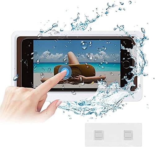 ZXK CO מחזיק טלפון מקלחת אטום למים, טלפון מקלחת אמבטיה מארז מארז מראה מדף קופסת אחסון, מסך נוגדי נגיעה טלפון נייד קופסת