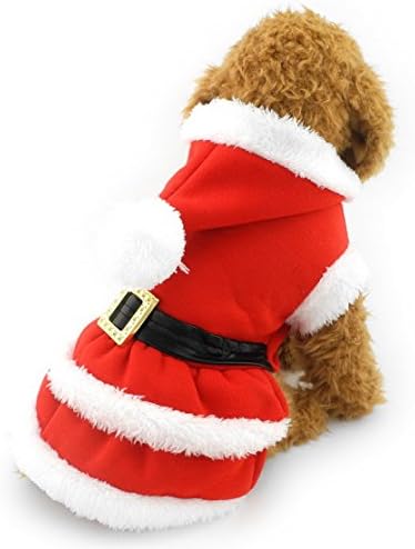 שמלת חליפת סנטה גור של זונה עם זונה, תלבושת כלב קטן מחמד סוודר חג מולד סווד