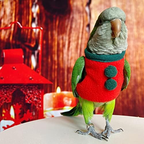 ציפור בגדים-בעבודת יד כותנה חג המולד סוודר חולצה עבה חורף חם טיסה חליפת עבור תוכים אפריקאי אפור תוכי קוקטייל שמש קונור
