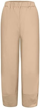 מכנסי קפרי של Grge Beuu לנשים מכנסי פשתן כותנה כותנה מכנסי סעוד של נשים מזדמנים של נשים מכנסי טרנינג פלוס גודל