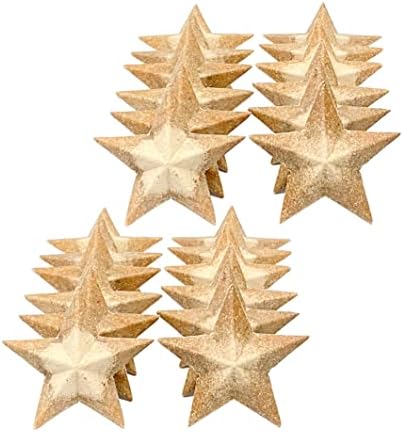 2.9 אינץ '24 חבילה כוכבי עץ לא גמורים למלאכות כוכבי עץ 3D גזרות כוכבים שטוחים בצד יחיד לפרויקטים של DIY