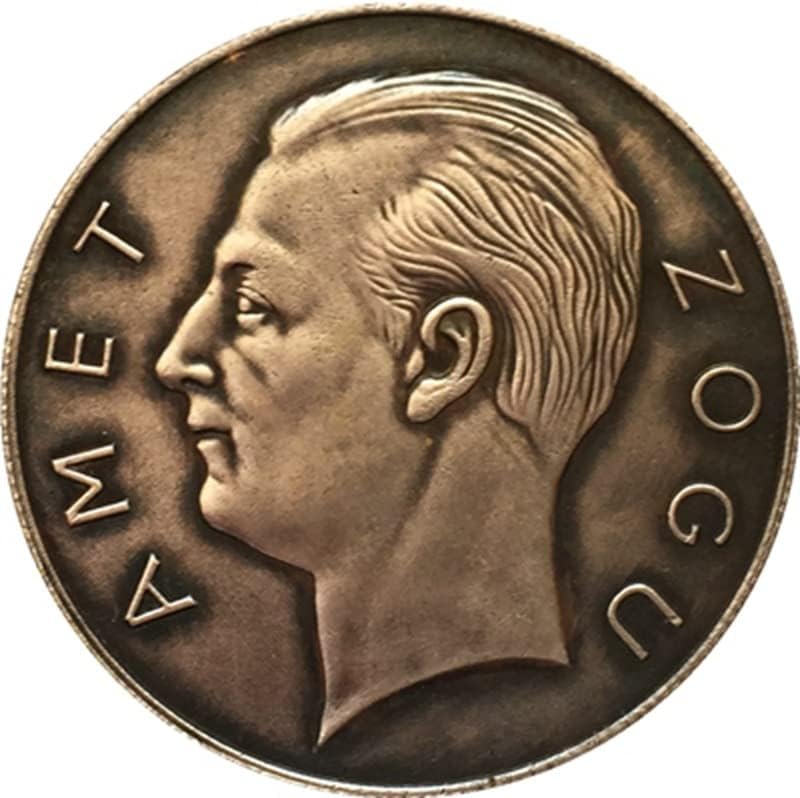 טהור נחושת טהור מכסף מצופה כסף עתיק דולר מטבע אלבני מטבע 1926 קולקציית מלאכה