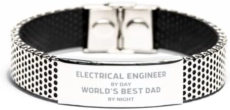 מהנדס חשמל ביום, האבא הטוב בעולם בלילה, מהנדס חשמל צמיד נירוסטה, מתנות מצחיקות למהנדס חשמל אבא