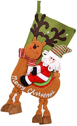 גרבי חג המולד בד גרבי חג המולד וגרביים תלויים לחג המולד לקישוט המסיבות וקריקטורה חג המולד אדום סט נתיב חורפי נוצץ זרדים