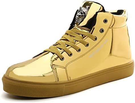 Sneabers Sneakers של IGXX Punk Celeds Loots לגברים מסמרת מתכת גבוהה עם נעלי כדורסל גבוהות גבוהות ביותר לנעלי קישוט מתכת