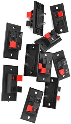 אקסיט 10 יחידות אביזרי אודיו ווידאו אדומים ומחברי מסוף אודיו מסוג דחיפה שחורה ומחבר לוח מתאמים