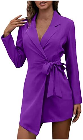 שמלות רשמיות של נוקמופו לנשים שמלת אופנה עבודה משרד מזדמן קדמי קרדיגן קרדיגן מוצק שמלת חליפת שרוול ארוך